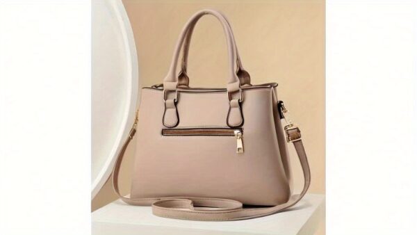Chic Women's Tote Bag with Large Capacity - Fashionable Plaid Design, Triple-Layer Pockets, Zip Closure - Available in Khaki, Green, Black - Image 9
