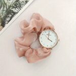 Cute Round Quartz Watch Sparkling Satin Hair Ring Strap Wrist Watch Women Casual Watch - Image 3