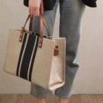 Striped Tote Bag, Large Capacity Shoulder Bag, Women'S Commuter Handbags - Image 3