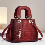 Luxury Crocodile Print Tote Bag, Elegant Top Handle Satchel, Women's Fashion Handbag, Shoulder Bag, Crossbody Bag & Purse - Image 11