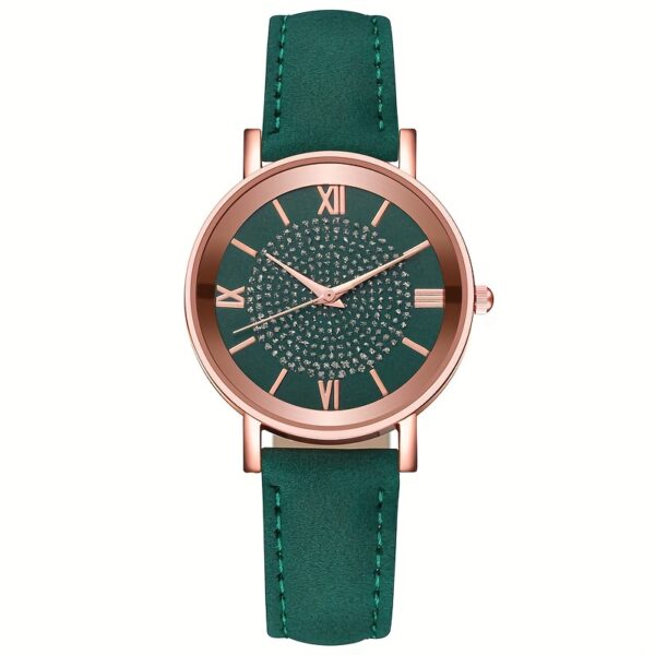 Ladies Casual Quartz Watch with Rhinestone Embellishments, Round Case, Analog Display, Band, Button Battery, Non-Rechargeable - Image 14