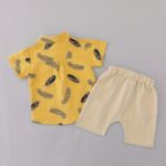 Toddler Summer Feather Print Shirt Shorts Set, for Outdoor - Image 8
