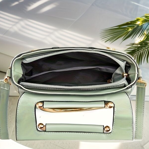 Elegant Messenger Bag for Women, Lightweight Solid Color Crossbody with Removable Strap, Magnetic Closure, Polyester Lined, Alloy Handle, Large Capacity Shoulder Bag - Image 6