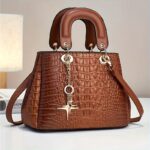 Luxury Crocodile Print Tote Bag, Elegant Top Handle Satchel, Women's Fashion Handbag, Shoulder Bag, Crossbody Bag & Purse