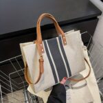 Striped Tote Bag, Large Capacity Shoulder Bag, Women'S Commuter Handbags - Image 11