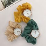 Cute Round Quartz Watch Sparkling Satin Hair Ring Strap Wrist Watch Women Casual Watch - Image 4