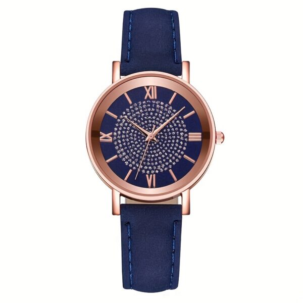 Ladies Casual Quartz Watch with Rhinestone Embellishments, Round Case, Analog Display, Band, Button Battery, Non-Rechargeable - Image 11