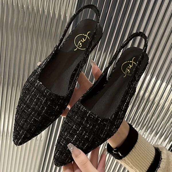 Factory Direct of High-End Vintage Style Women'S Shoes, Wizard of Oz Inspired Open-Toe for Spring And Summer, Featuring French Romantic Pointed Design And Ultra-Comfortable Low-Heeled Backless Flats. - Image 3