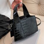 Luxurious Crocodile Print Synthetic Leather Handbag for Women - Golden Animal Print, Snap Button Closure, Synthetic Lining, Perfect for Formal & Casual Occasions - Image 6