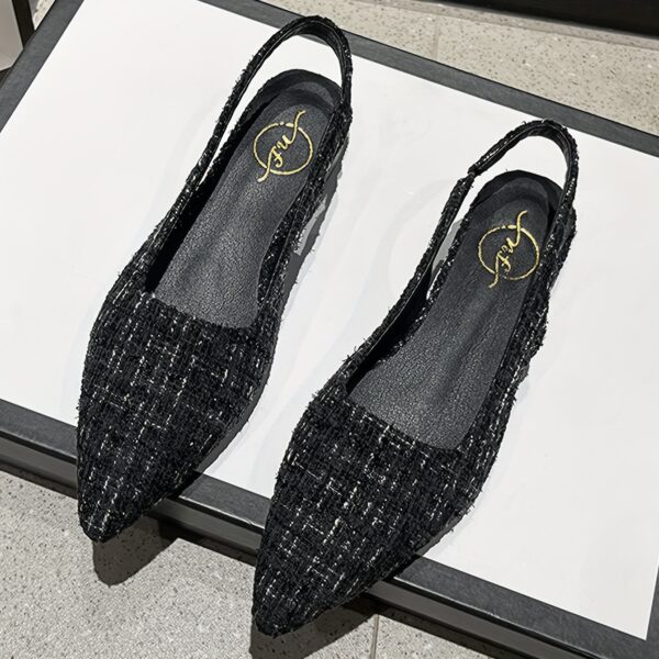 Factory Direct of High-End Vintage Style Women'S Shoes, Wizard of Oz Inspired Open-Toe for Spring And Summer, Featuring French Romantic Pointed Design And Ultra-Comfortable Low-Heeled Backless Flats.