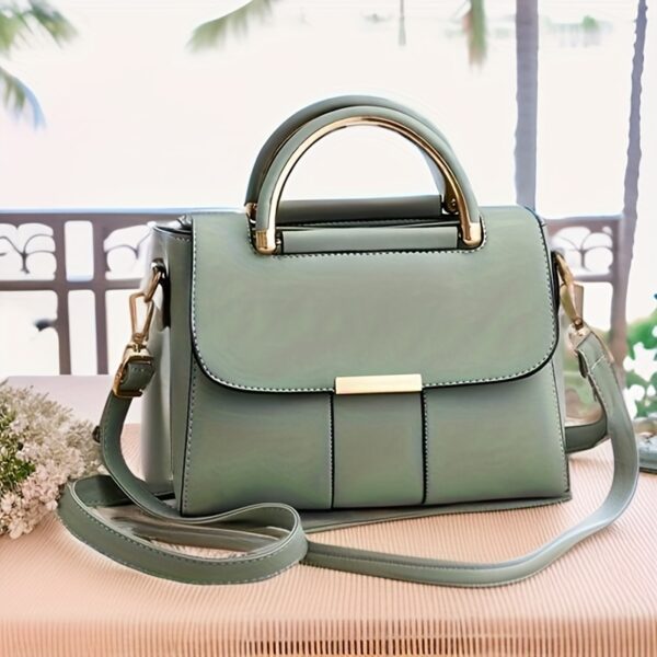 Elegant Messenger Bag for Women, Lightweight Solid Color Crossbody with Removable Strap, Magnetic Closure, Polyester Lined, Alloy Handle, Large Capacity Shoulder Bag - Image 10