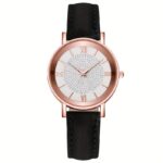Ladies Casual Quartz Watch with Rhinestone Embellishments, Round Case, Analog Display, Band, Button Battery, Non-Rechargeable - Image 9