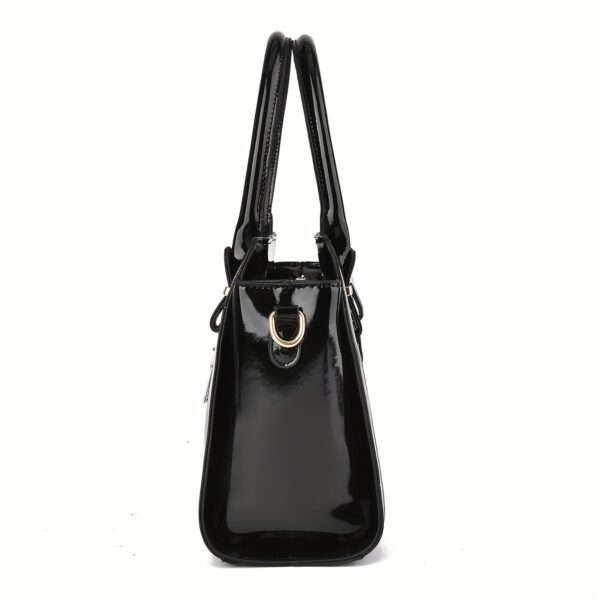 Set Women's Handbags, Elegant Vintage PU Leather Tote With Lizard & Octopus Embossing, Large Capacity Shoulder Bag For Daily & Office Use - Image 2