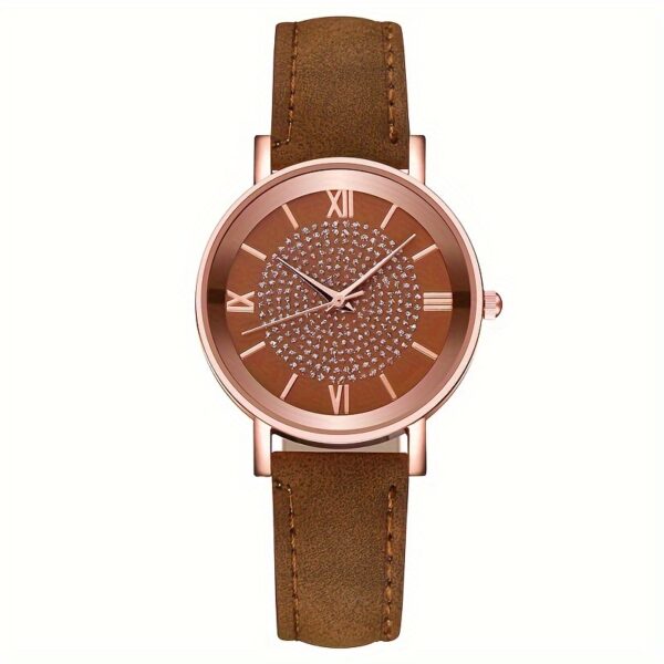 Ladies Casual Quartz Watch with Rhinestone Embellishments, Round Case, Analog Display, Band, Button Battery, Non-Rechargeable - Image 16