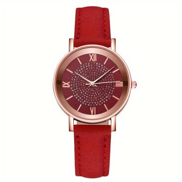 Ladies Casual Quartz Watch with Rhinestone Embellishments, Round Case, Analog Display, Band, Button Battery, Non-Rechargeable - Image 13