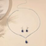 1 Set of Women's European and American Trendy Synthetic Zirconia Claw Chain Necklace Earrings Bridal Jewelry Set for Wedding, Party, or Holiday Gift - Image 2