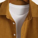 Men's Color Block Casual Jacket with Dual Pockets - Stylish Polyester Blend, Button-Up Shacket for Spring/Fall, Orange/Navy/Beige, Transitional Weather Wear|Color Block Jacket|Dual Pocket Design - Image 3