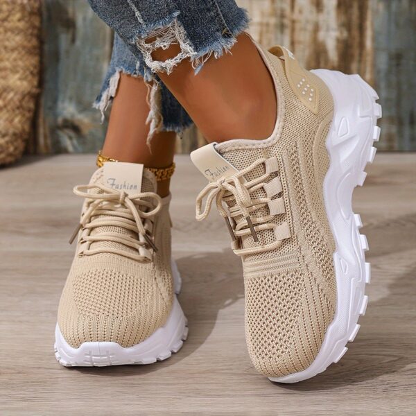 Large size Women's white shoes, summer mesh lace sneakers, comfortable low-top running shoes, travel and vacation leisure - Image 24