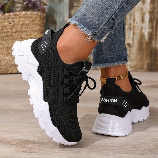 Large size Women's white shoes, summer mesh lace sneakers, comfortable low-top running shoes, travel and vacation leisure - Image 27