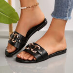 Comfortable And Stylish Slip-On Sandals for Women, Perfect for Both Indoor And Outdoor Use, Featuring a Round Toe Design, Ideal for Casual Wear And Holidays with a Flat Low Heel. - Image 4