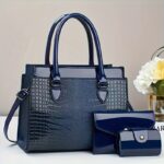 Three-piece set of Ramadan festival style mom handbags with classic crocodile pattern Women's bag set, single shoulder bag and handbag with wallet, suitable for gifts, work travel - Image 2