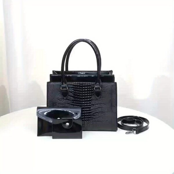 Three-piece set of Ramadan festival style mom handbags with classic crocodile pattern Women's bag set, single shoulder bag and handbag with wallet, suitable for gifts, work travel - Image 10