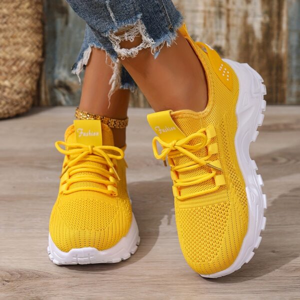 Large size Women's white shoes, summer mesh lace sneakers, comfortable low-top running shoes, travel and vacation leisure - Image 15