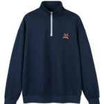Men's Casual Zip-Up Pullover Sweatshirt - Soft, Comfortable Long Sleeve with Rose Logo, Stand Collar, Ideal for Spring/Fall, 100% Polyester - Image 4