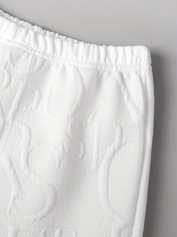 A Two-Piece Set for Boys Featuring a Casual Letter-Embossed Comfortable And Versatile Short-Sleeve T-Shirt And Shorts, Perfect for Daily Wear And Outdoor Activities in The Cool, Lightweight, And Comfortable Summer Attire, for Outdoor - Image 5