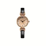 Elegant Vintage Women'S Quartz Watch with Brown Faux Leather Strap, Golden-Tone Alloy Case, Arabic Numerals, and Minimalist Design - Perfect for Casual Attire, Casual Watch|Elegant Timepiece|Goldtone Case, Watch Accessories - Image 4