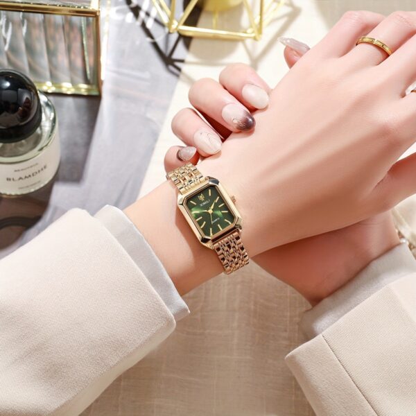 Women's Business Rectangle Quartz Watch Luxury Golden Fashion Analog Wrist Watch For Daily Life - Image 2