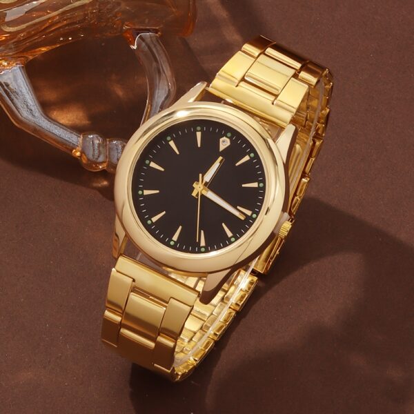 6pcs Elegant Women's Quartz Watch Set with Heart-Shaped Jewelry, Perfect Gift for Ladies, Non-Adjustable Alloy Strap, Classic Bar Markers Round Dial, Ideal Gift for Sisters and Mothers, Suitable for Ramadan or Casual Attire, No Packaging Box Included, Middle East Special Edition - Image 8