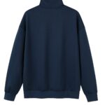 Men's Casual Zip-Up Pullover Sweatshirt - Soft, Comfortable Long Sleeve with Rose Logo, Stand Collar, Ideal for Spring/Fall, 100% Polyester - Image 6