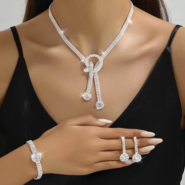 Necklace + Earrings Pair + Bracelet Set for Evening Dress Jewelry