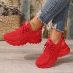 Large size Women's white shoes, summer mesh lace sneakers, comfortable low-top running shoes, travel and vacation leisure - Image 16