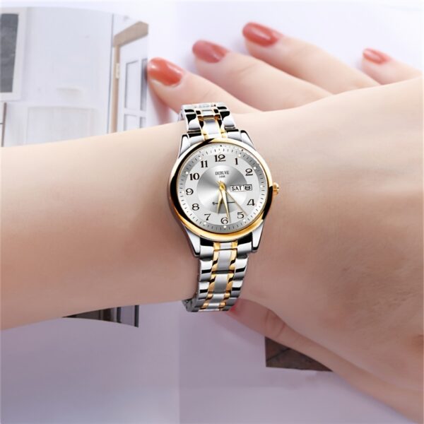 DEBLVE Women'S Ultra-Thin Stainless Steel Quartz Watch - Stylish, Lightweight, IPX7 with Calendar, Luminous Day Display, and Stainless Steel Band - Perfect for Casual Wear, DEBLVE - Image 16