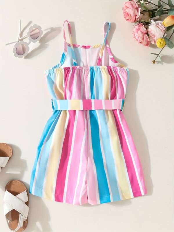 Stylish Casual Sleeveless Belted Jumpsuit with Straps for Outdoor Spring And Summer Wear. - Image 2