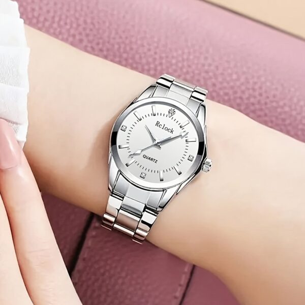 Elegant Ladies Quartz Watch - Fashionable Round Alloy Case, Non-rechargeable Battery, Women's Watch, Quartz Watch,able Multifunctional - Image 4