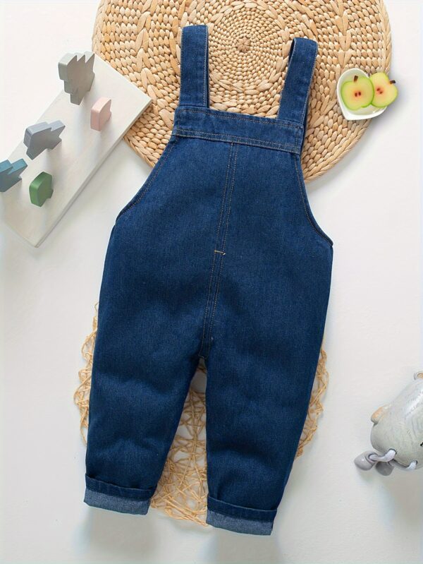 Kids' Denim Overalls - Cartoon Design, Long Sleeve, Pockets, Adjustable Straps, Loose Fit for Boys, Spring/Fall Casual Wear, for Outdoor - Image 8