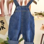 Kids' Denim Overalls - Cartoon Design, Long Sleeve, Pockets, Adjustable Straps, Loose Fit for Boys, Spring/Fall Casual Wear, for Outdoor - Image 2