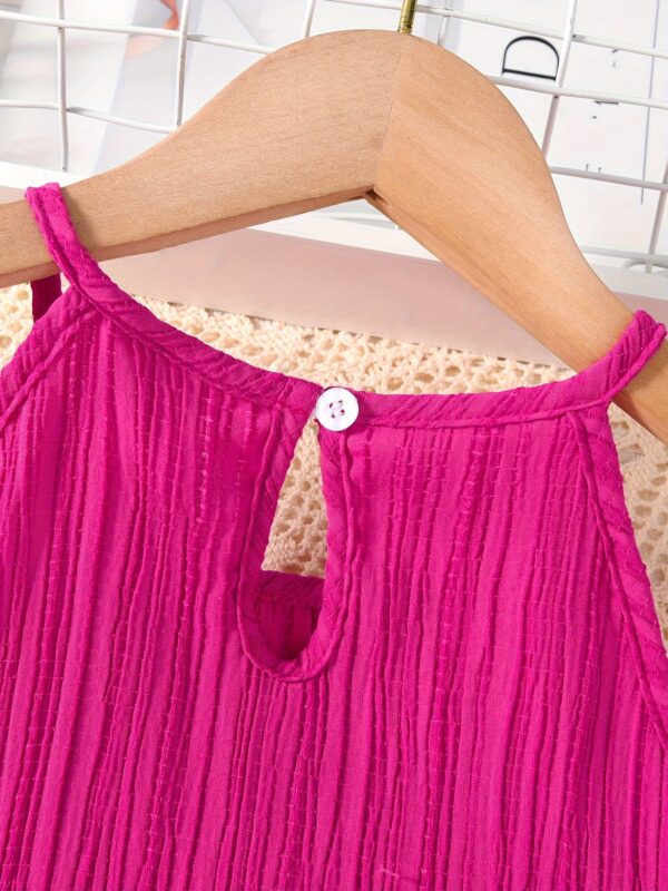 2-Piece Girl's Sleeveless Sling Top + Straight Pants Trendy Set Holiday Summer Outdoor Outfits Clothes - Image 7