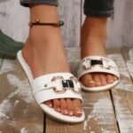 Comfortable And Stylish Slip-On Sandals for Women, Perfect for Both Indoor And Outdoor Use, Featuring a Round Toe Design, Ideal for Casual Wear And Holidays with a Flat Low Heel. - Image 9