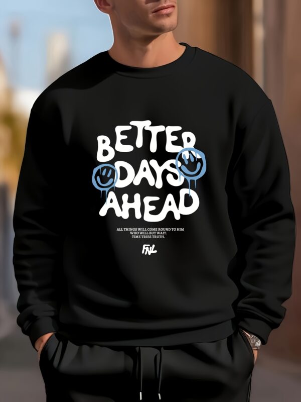 ECG Pattern Print Men's Long Sleeve Crew Neck Sweatshirt, Pullover Sweatshirt, Casual Comfortable Versatile Top For Spring & Autumn, Outdoor Sports - Image 6