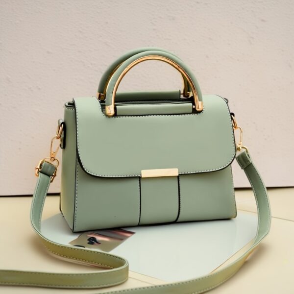 Elegant Messenger Bag for Women, Lightweight Solid Color Crossbody with Removable Strap, Magnetic Closure, Polyester Lined, Alloy Handle, Large Capacity Shoulder Bag - Image 5