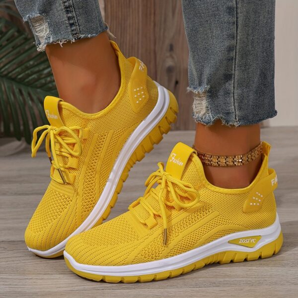 Women's White Breathable Mesh Running Shoes - Comfortable Low-Top Sneakers with Rubber Sole for Travel, Vacation & Casual Wear, Sleek Shoe Design | Cushioned Support - Image 15