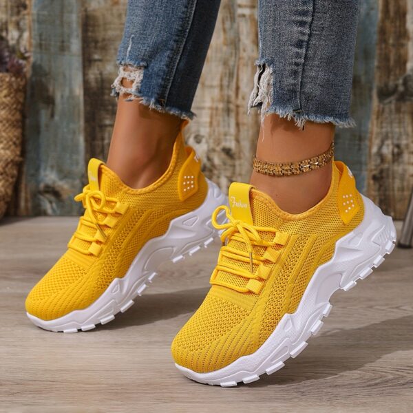Large size Women's white shoes, summer mesh lace sneakers, comfortable low-top running shoes, travel and vacation leisure - Image 22