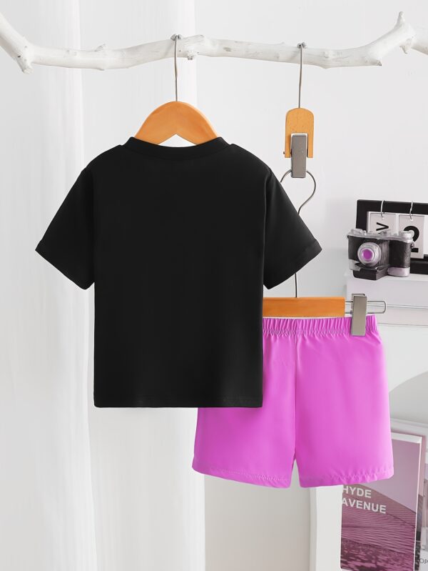 2pcs Summer Outdoors Boys' Casual Letter Print T-Shirt and Shorts Set, Daddy'S Boy, Soft Knit Polyester with Slight Stretch, Short Sleeve, Crew Neck, for Boys, for Outdoor - Image 7