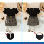 Spring and Summer Baby Girl Ribbed Comfortable T-shirt and Thick Flower Half Skirt + Belt Children's Dress Set 3-6m Water Drop Buckle, Perfect for Outdoor - Image 8