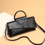 Weidola Women's Retro Crocodile-Embossed Crossbody Bag with Detachable Adjustable Strap, Zipper Closure & Polyester Lining - Solid Color Handbag for Daily Use (Black/Mixed/White/Yellow), Elegant Women's Accessory