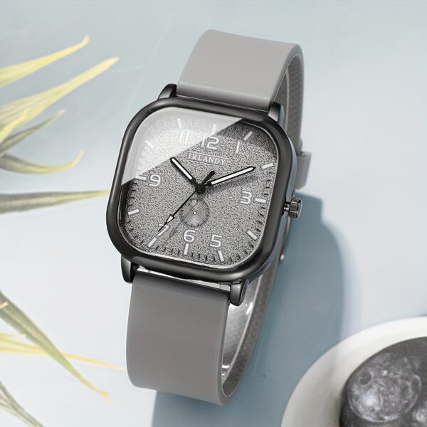 Chic Square Quartz Watch for Women - Casual Style with Digital Dial, Silicone Band - Perfect Gift for Mom & Friends on Valentine's, Easter, Mother's Day, Alloy Case, Ramadan, Birthdays, Leisure Style - Image 6